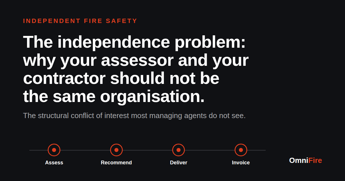 The independence problem: why your fire risk assessor and your contractor should not be the same organisation.