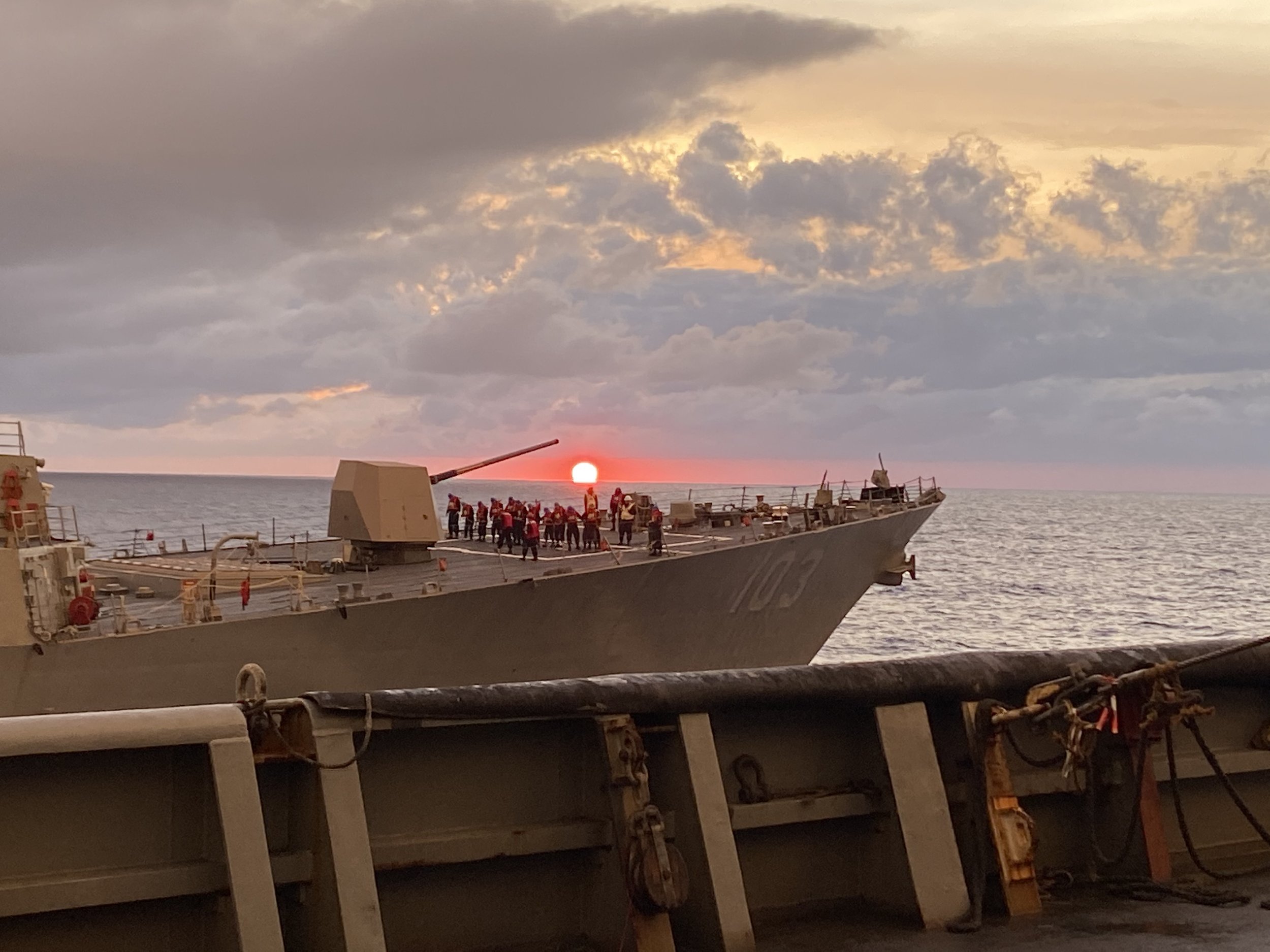 I think this was in the Pacific, but this how it looks almost anywhere at sea. 