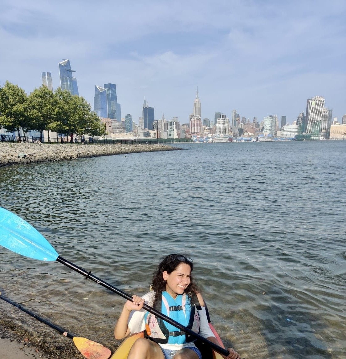 Akanksha Rathod, Founder of Nee's Physical Therapy Hoboken kayaking 