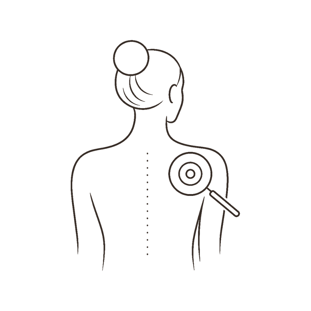 A woman being assessed before a cupping session