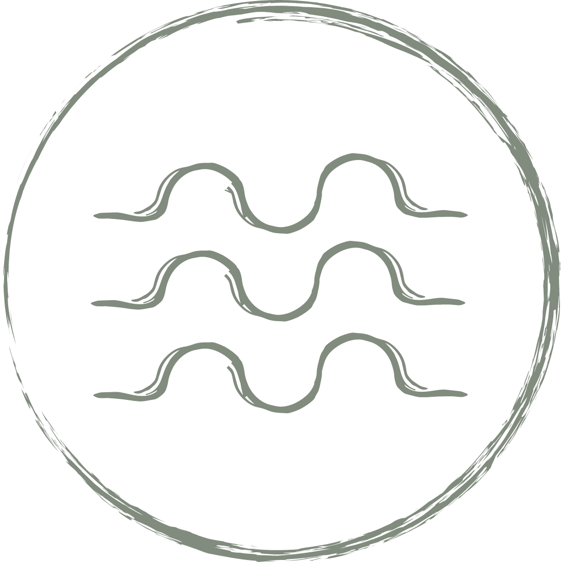 Sketch of a circle with wavy lines inside, resembling a stylized or abstract design.