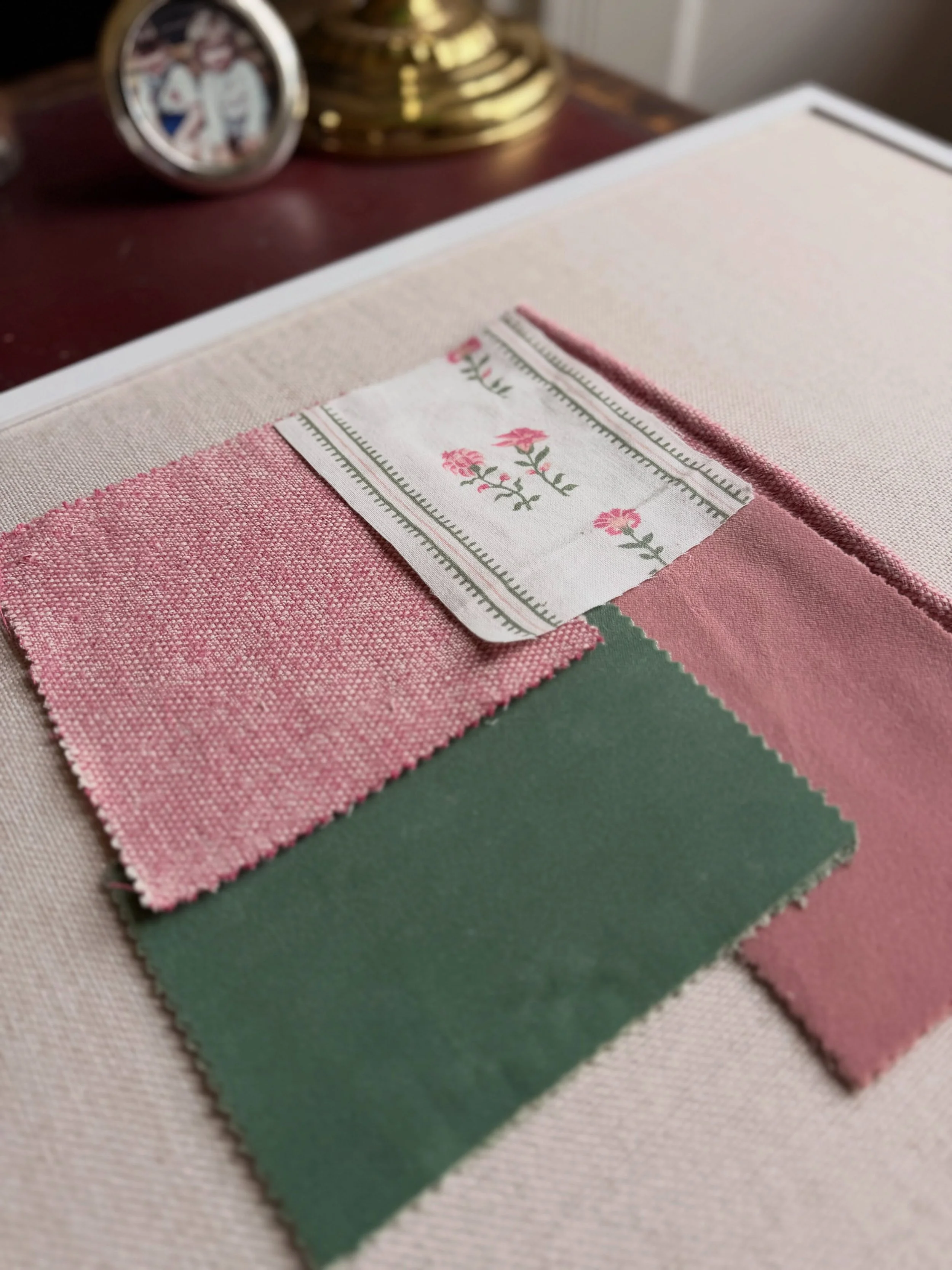 ✨ Texture and tone ✨

A little mix of colour, pattern and texture &mdash; soft pinks, deep greens and delicate florals, all coming together beautifully for this double headboard. 🪡

#upholstery #bespoke #headboard #fabric #interior