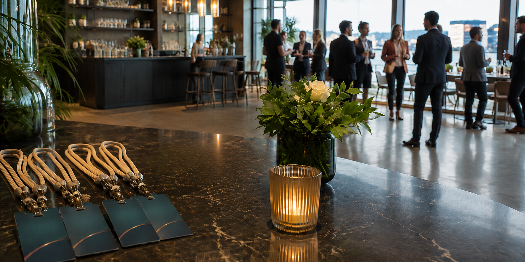 Modern corporate event venue in Zurich with natural light and elegant design.  Insight business relationship event strategy.  Stakeholder engagement