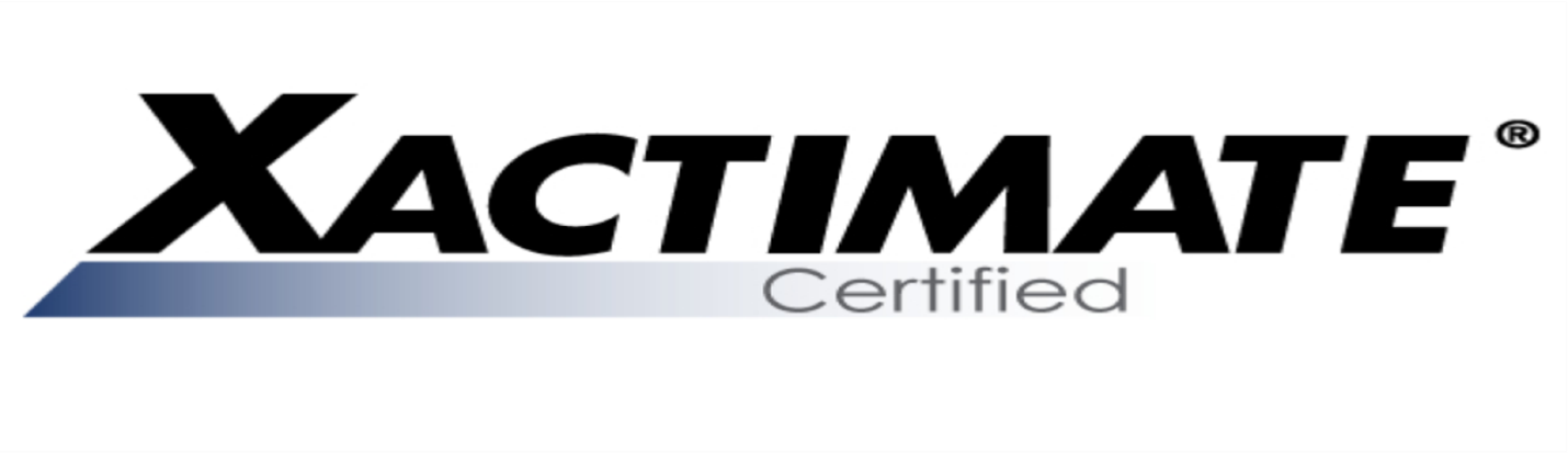 XACTIMATE Certified logo with a black and gray color scheme.