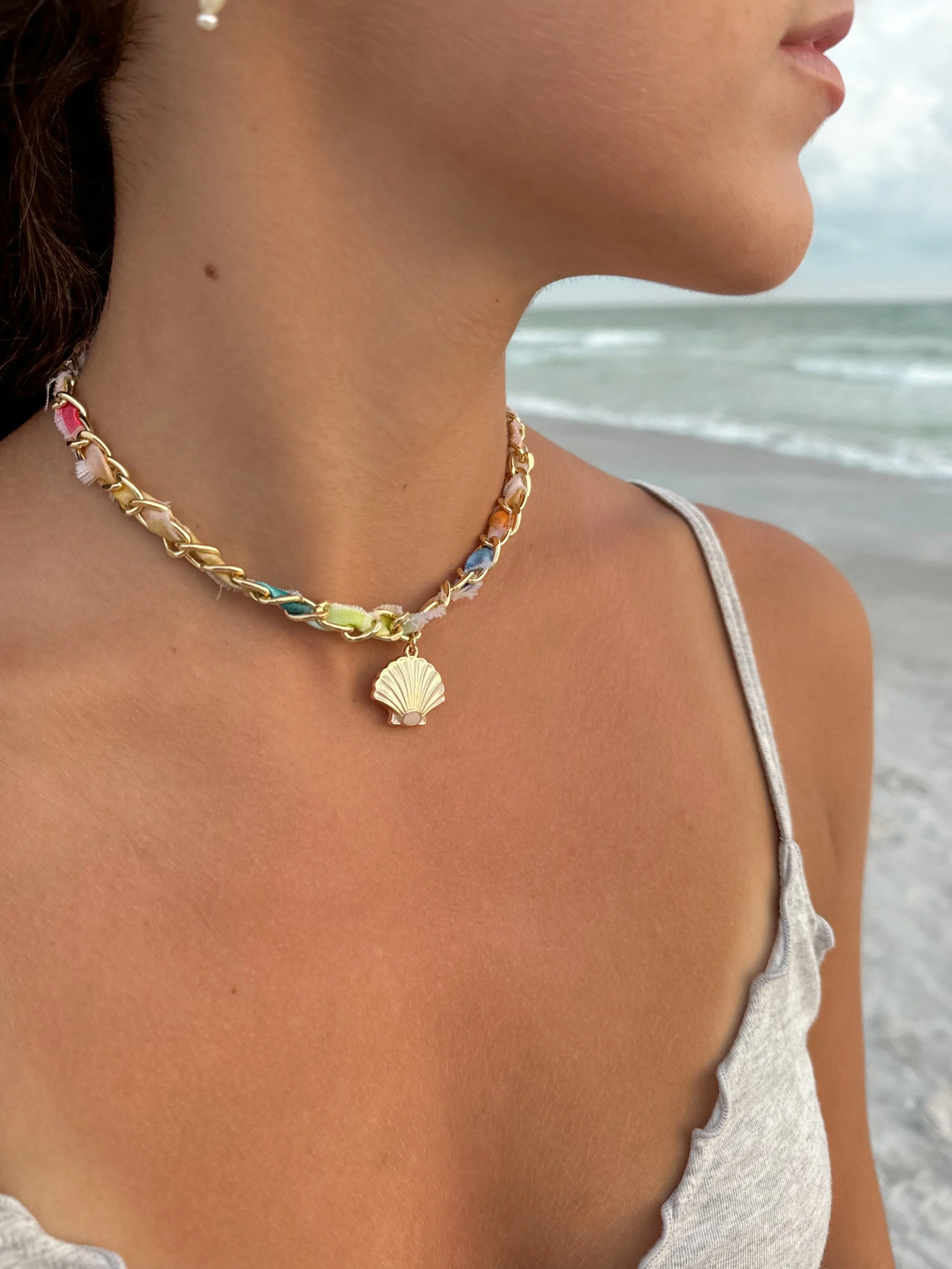 Pink Sands Ribbon Necklace