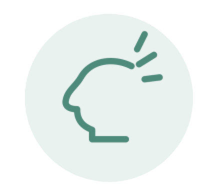 Headaches and migraines icon — head in profile