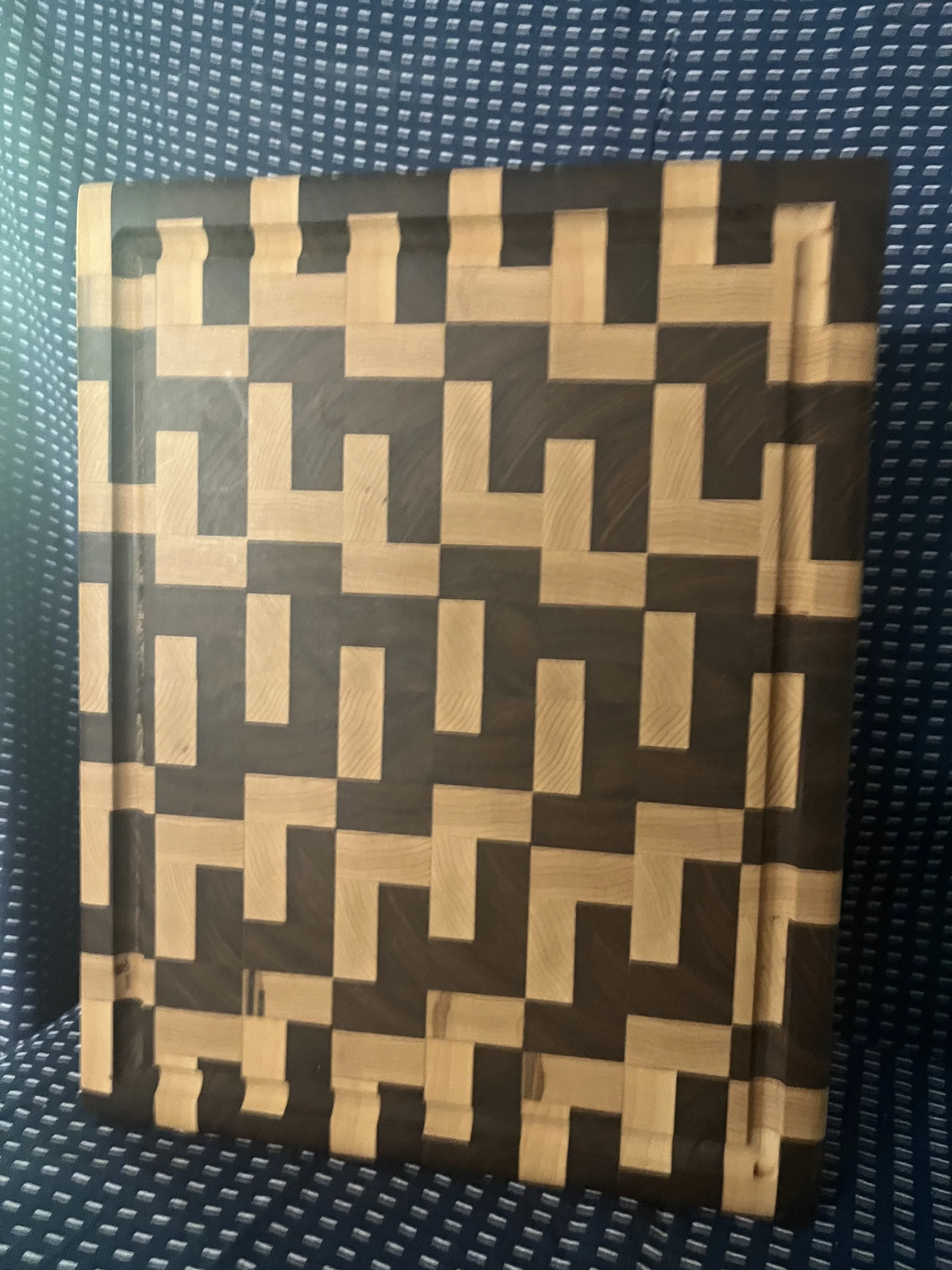 END GRAIN CUTTING BOARD "which way did they go?"