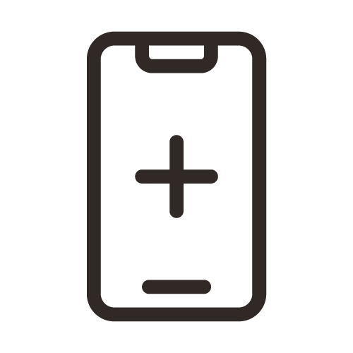 Icon of a smartphone with a plus and minus sign, indicating volume control or zoom functions.