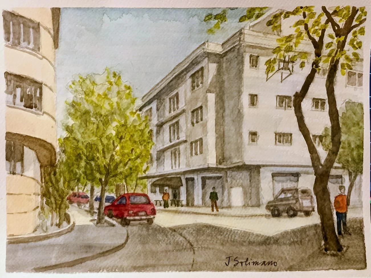 Acuarela Barrio Huelén