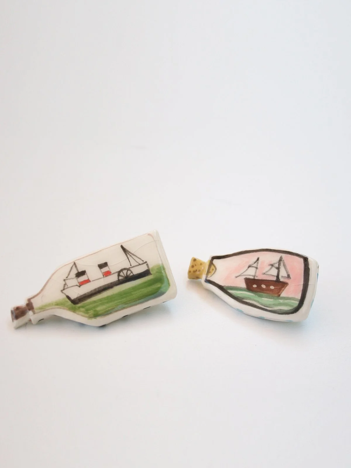 Ship in bottle Brooch