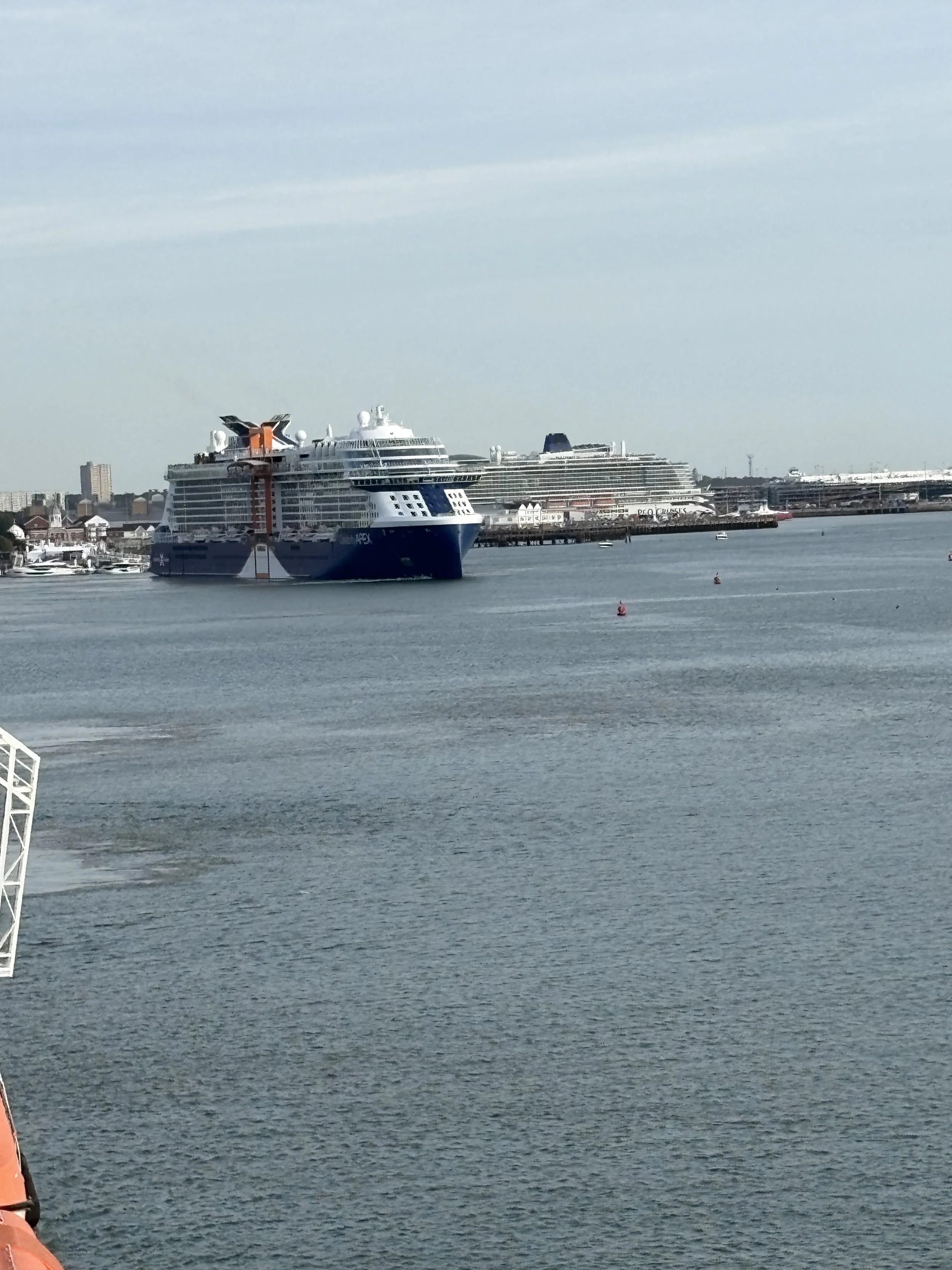 Busy day in Port with 4 other ships. Celebrity Apex was the first to leave