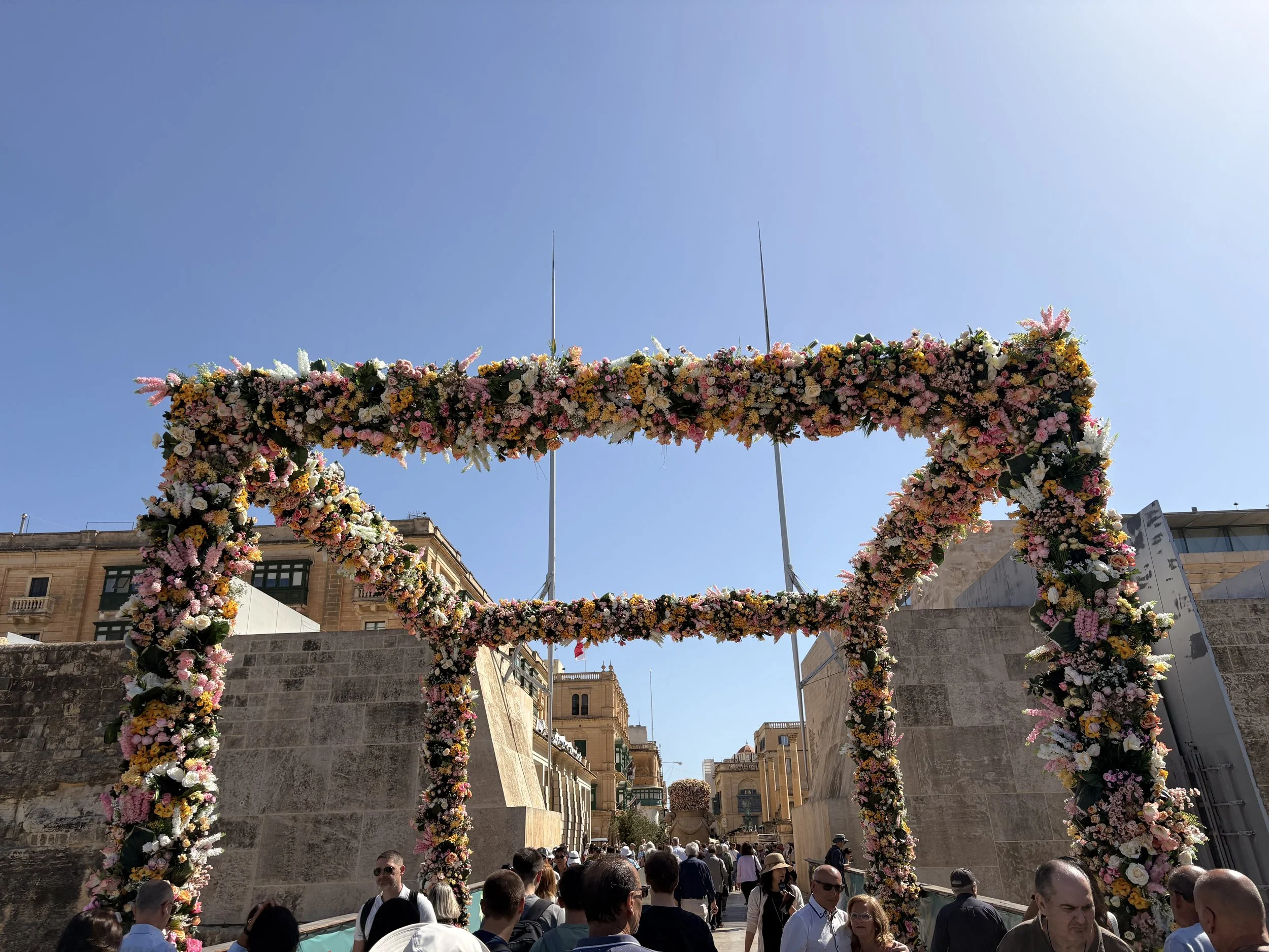 Beautiful entrance to Valletta old town, Republic Street