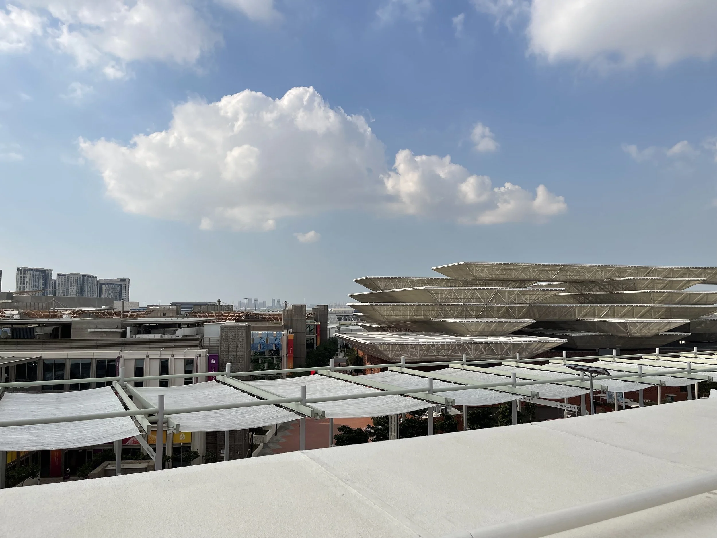 On the roof top of the Swiss pavilion 