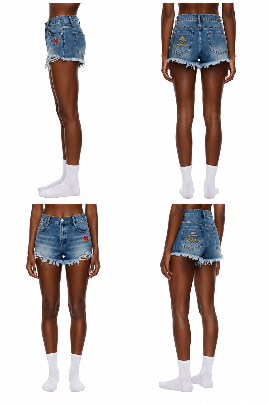 Krown Khaos Royal Rebellion Denim Shorts