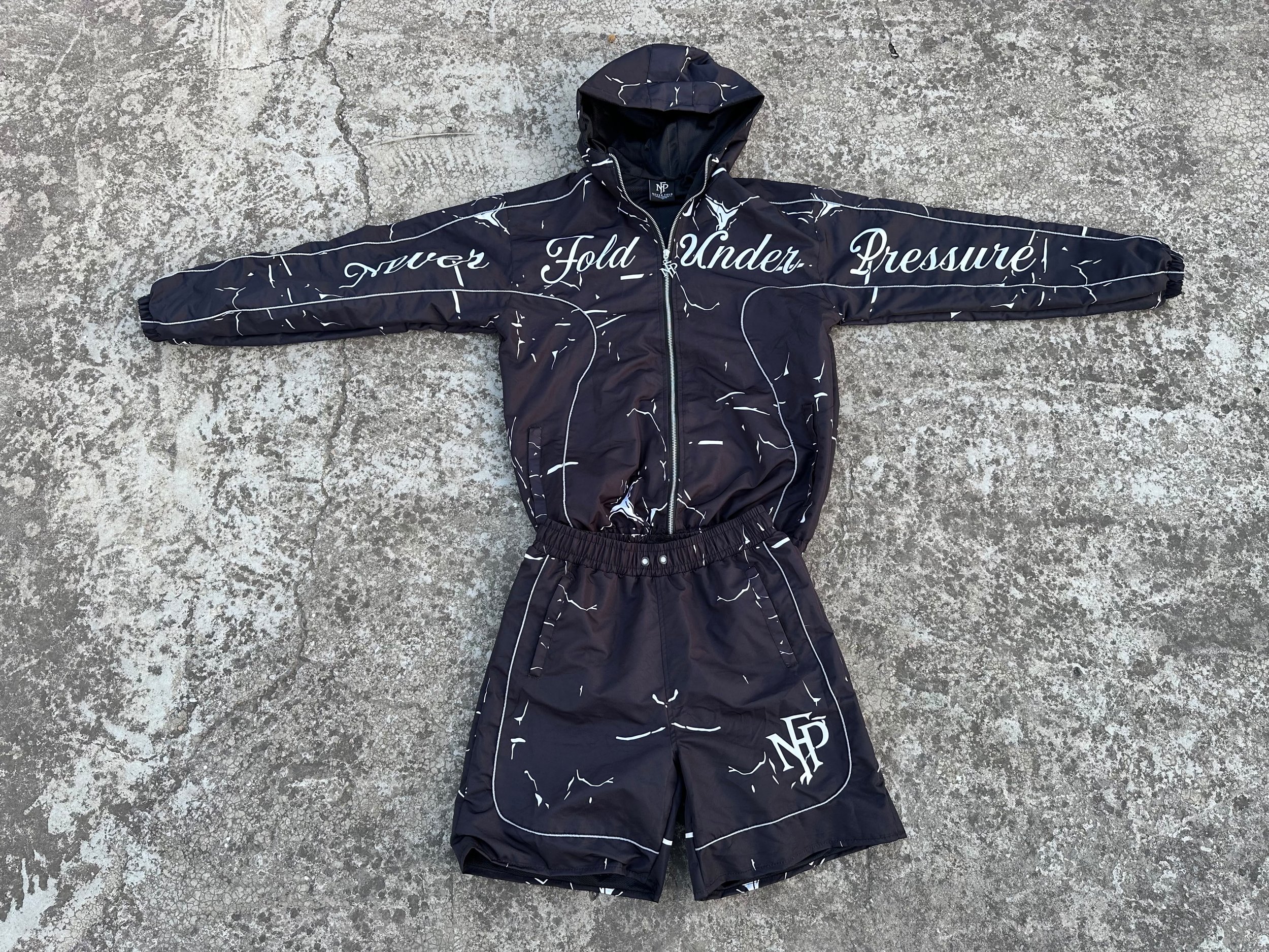Black Cracked Tracksuit
