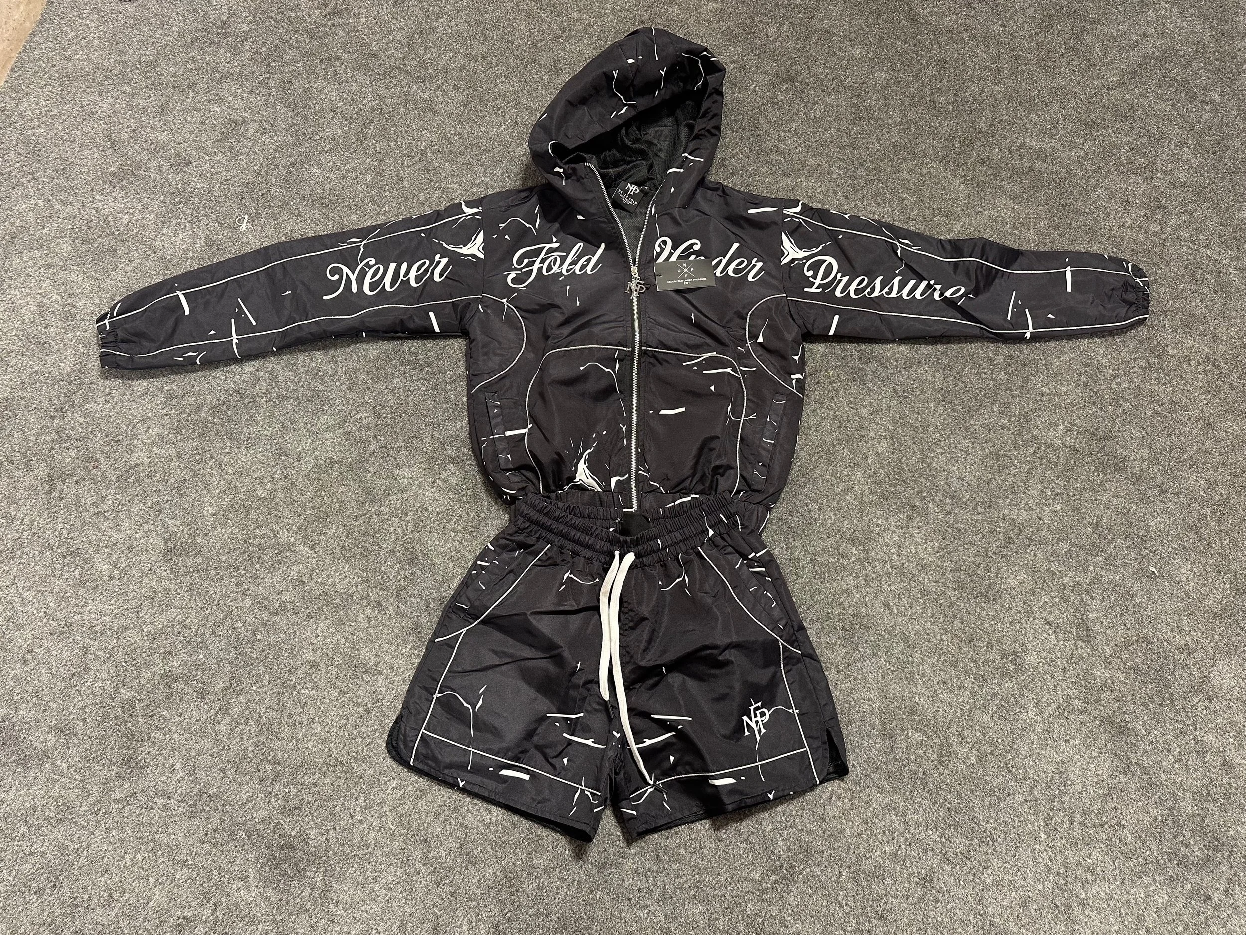 Black Woman Crack Crop Tracksuits