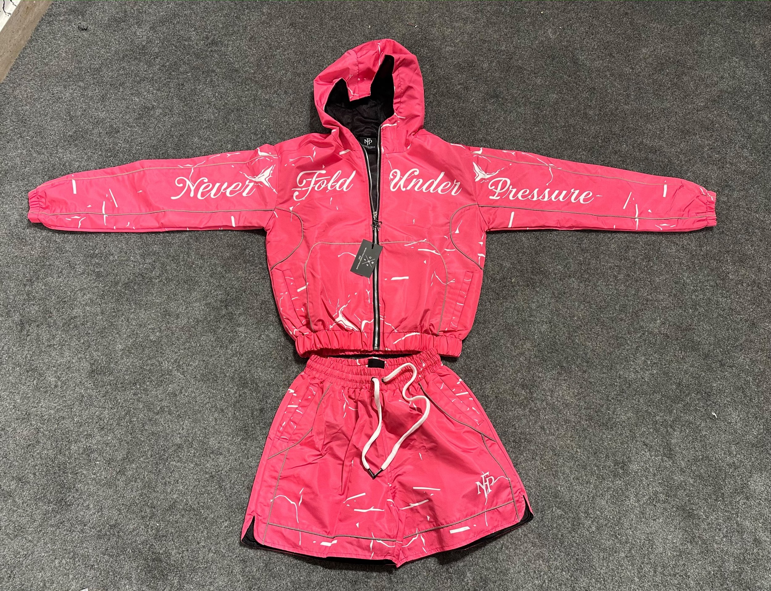 Pink Women Crop Tracksuits