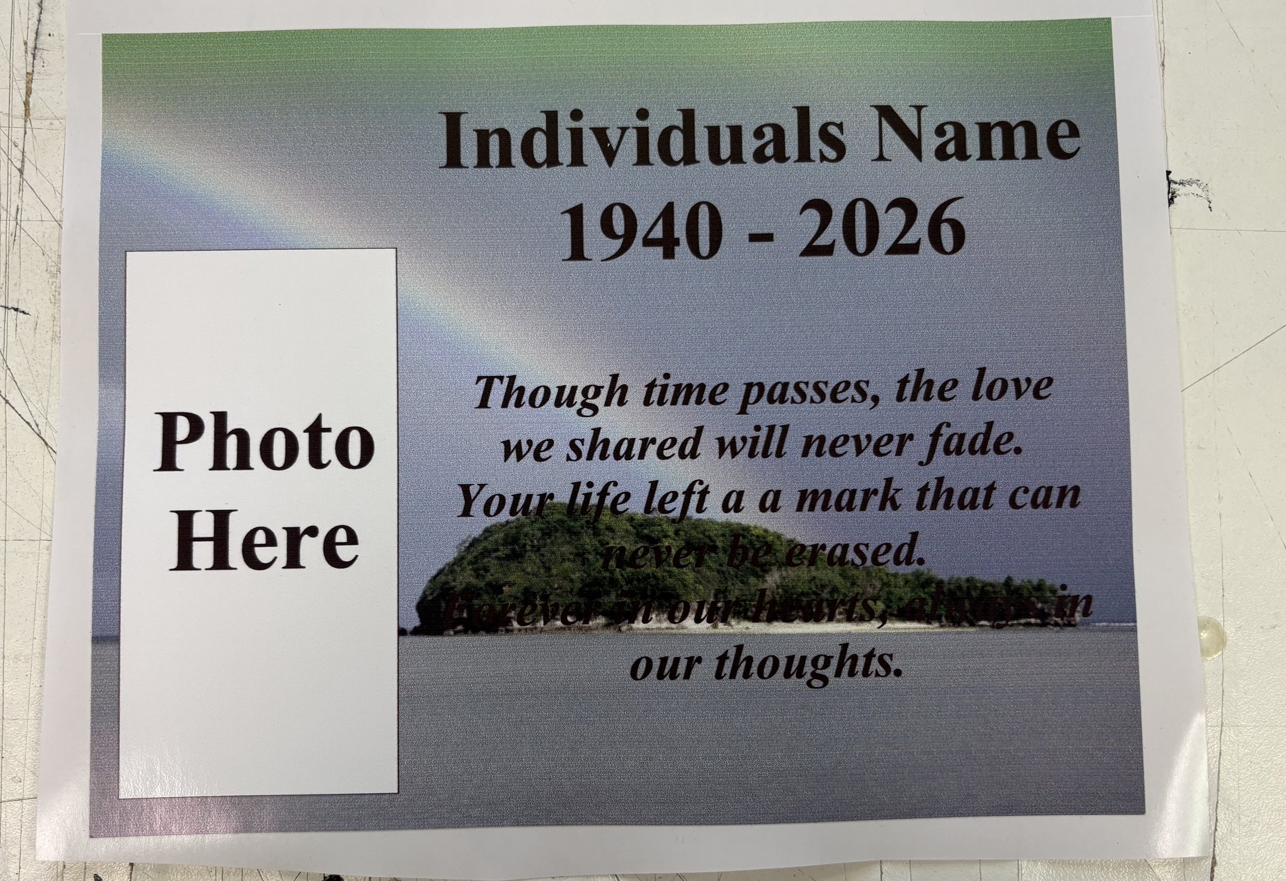 Ocean Island Funeral Plaque