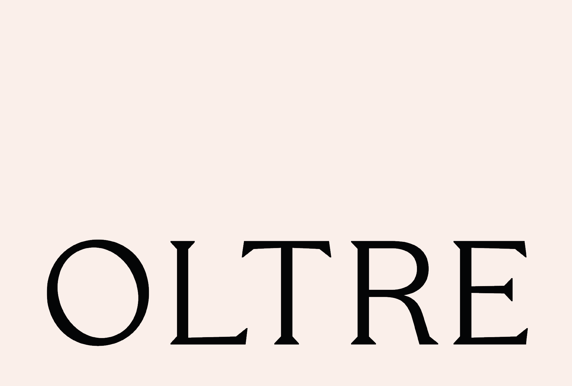 Close-up of the word "OUTRE" in large black serif font on a beige background.