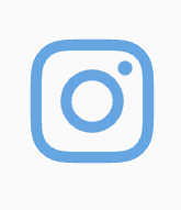 Instagram logo in blue outline