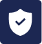 A shield emblem featuring a check mark.