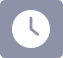 A white clock icon on a blue background