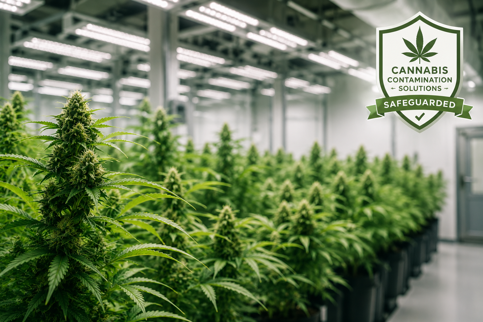 Indoor cannabis cultivation facility implementing contamination prevention and quality assurance programs. Cannabis Contamination Solutions facility risk assessment and contamination prevention services.