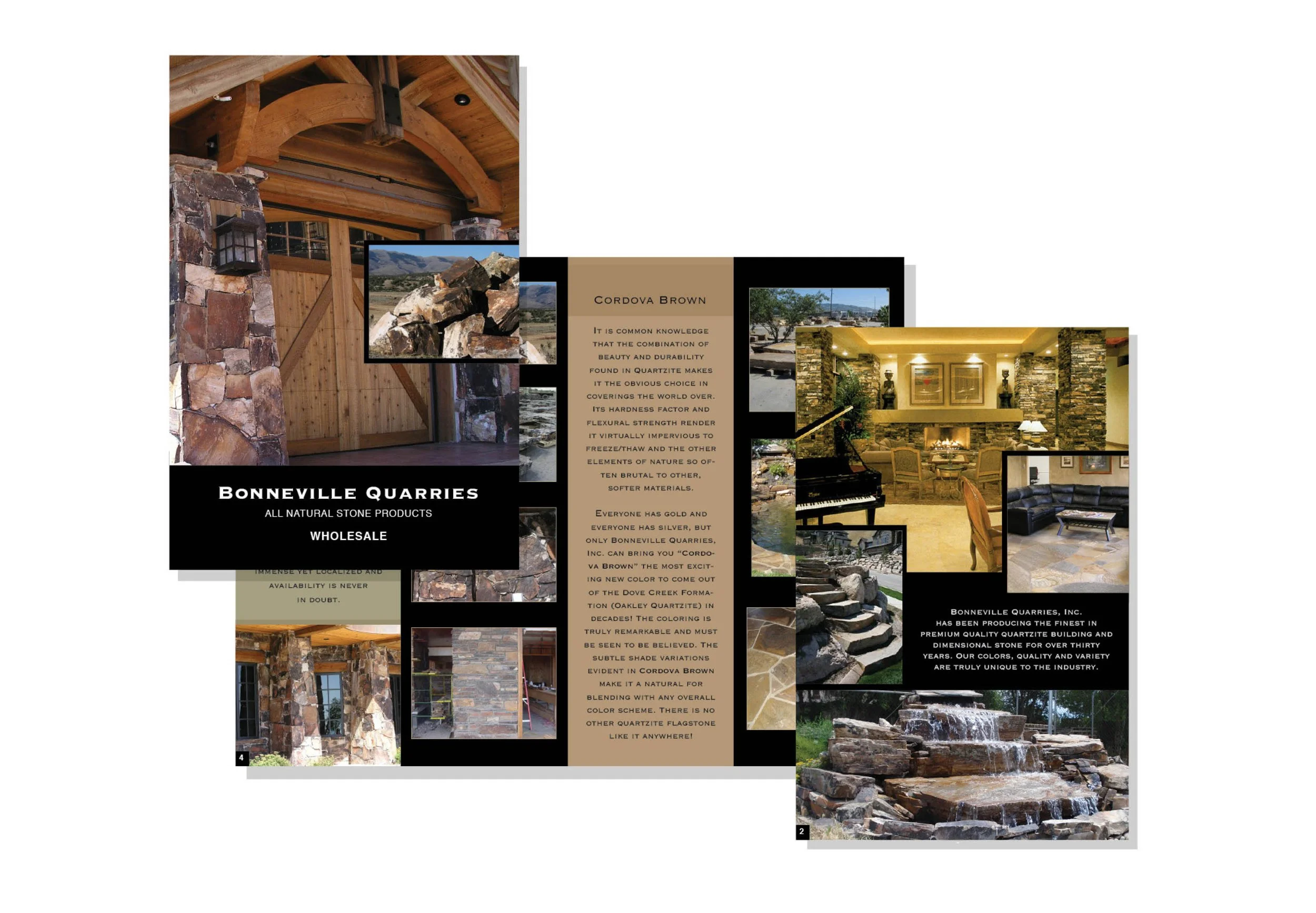 FOLDED BROCHURE (5x7) FOR BONNEVILLE QUARRIES