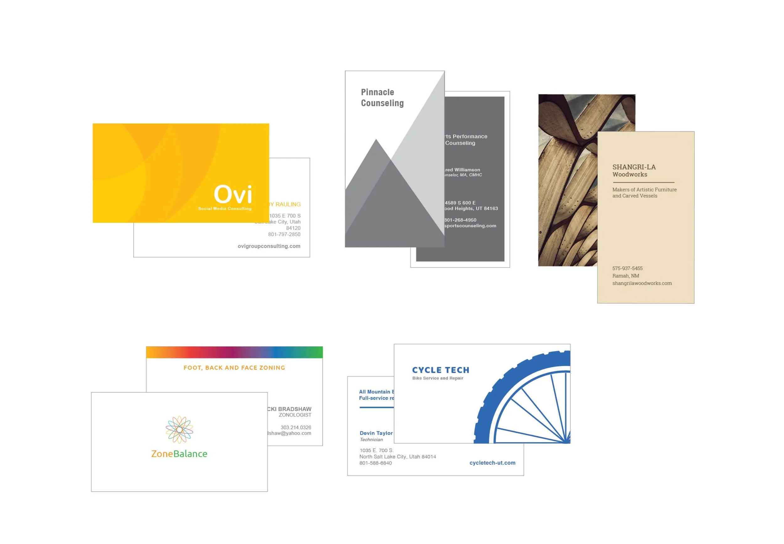VAIOUS BUSINESS CARD DESIGNS