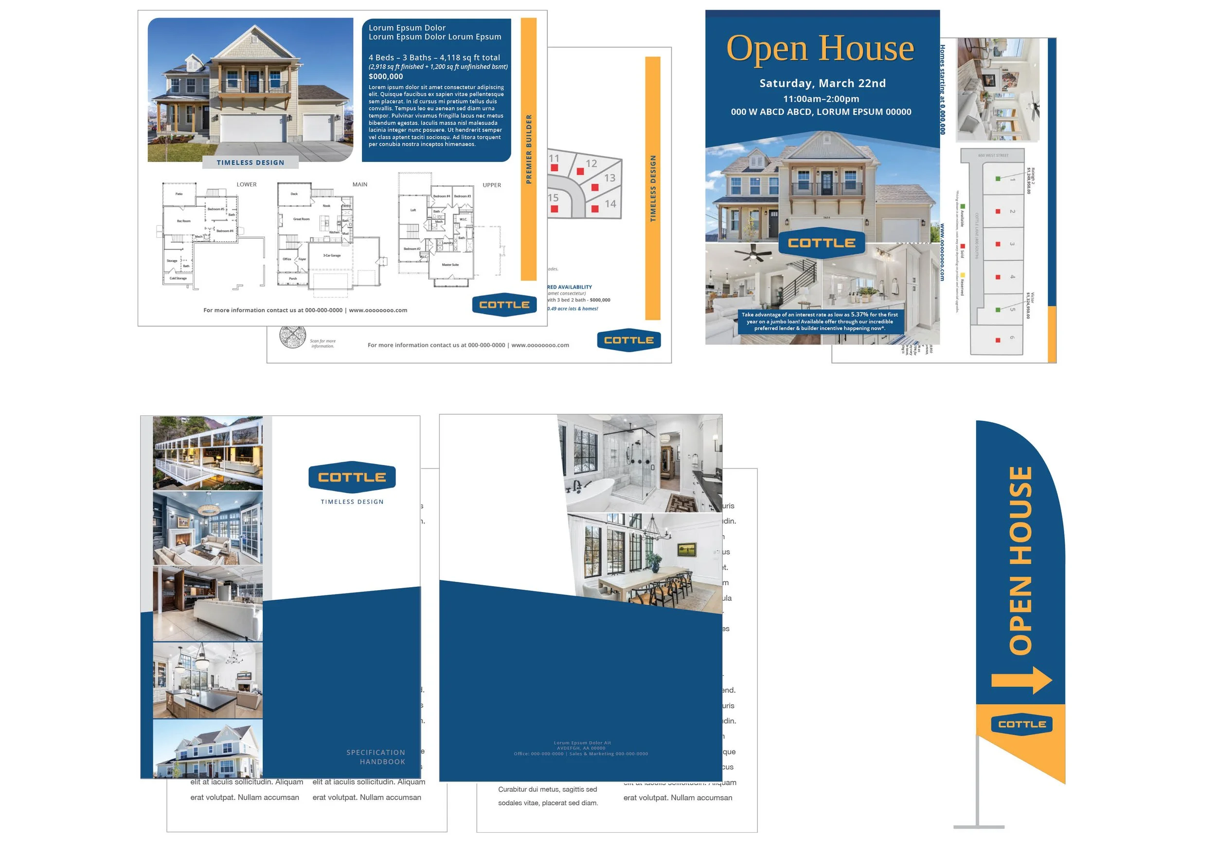 MARKETING COLLATERAL AND SIGNAGE FOR COTTLE HOMES 