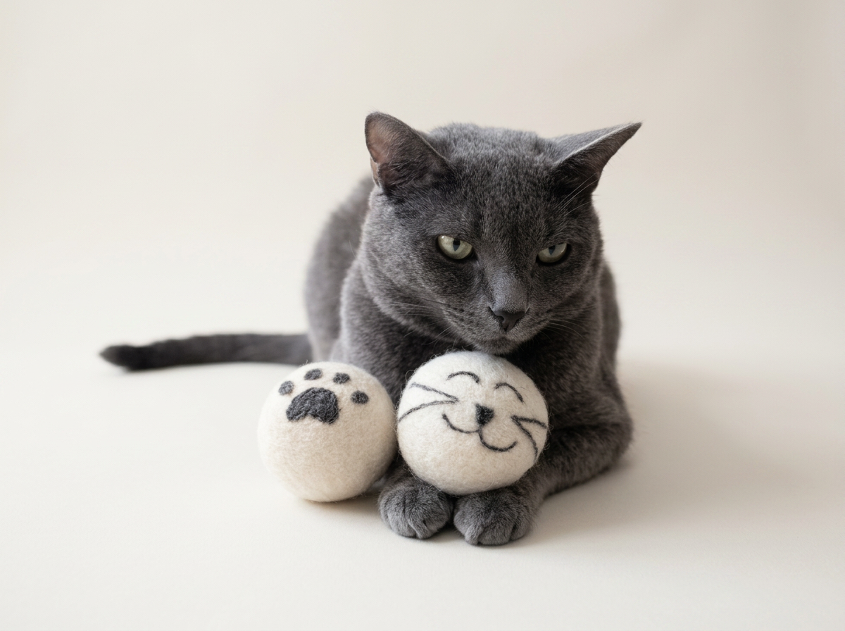 Jumbo Wool Cat Ball Toys  Catnip + Silvervine
