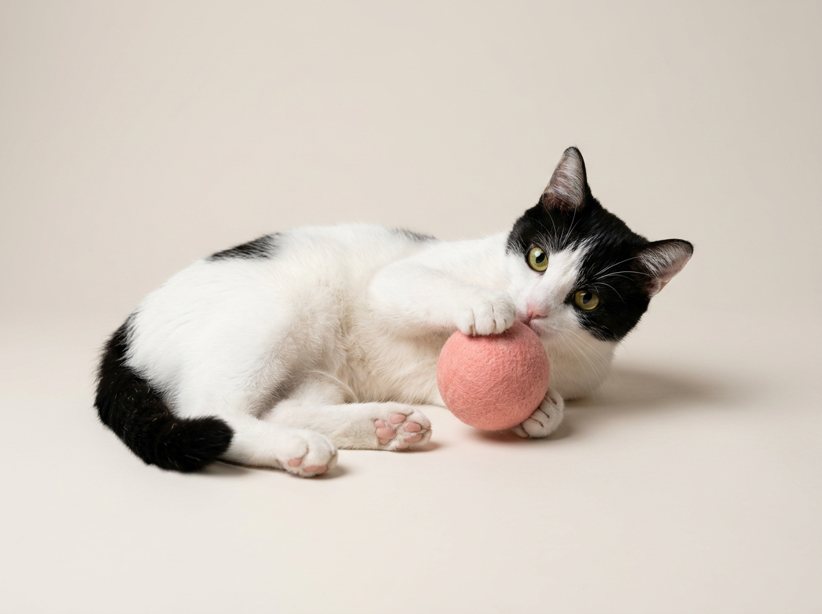 Felted Wool Cat Ball Toys with Catnip + Silvervine
