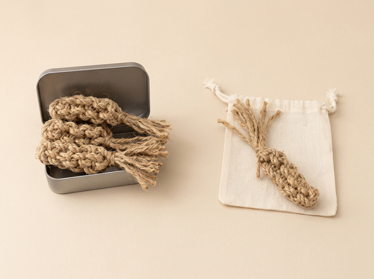 Natural Silvervine Jute Fish Cat Toy | Handmade Hemp Rope Toy