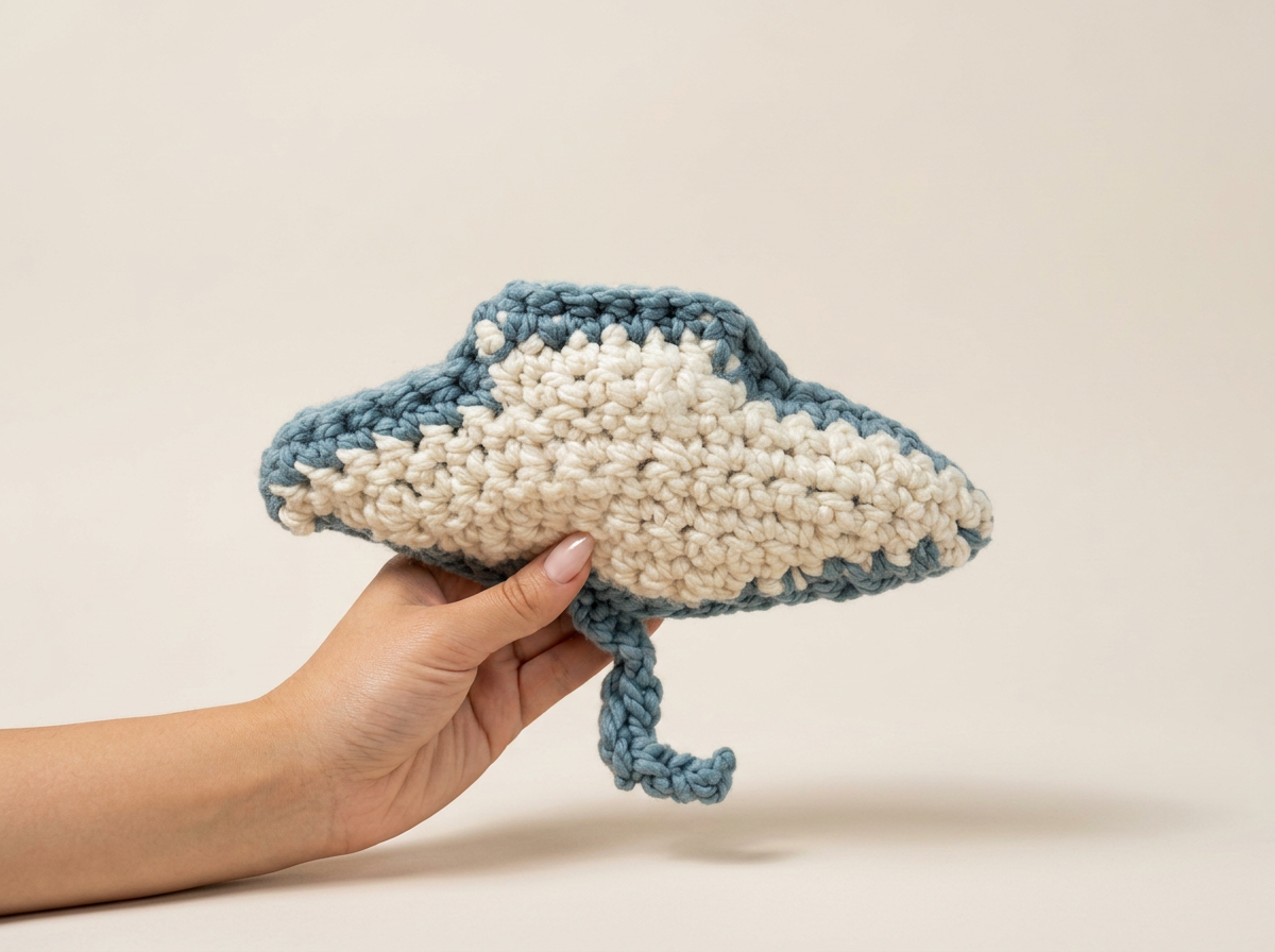 Handmade Crochet Stingray Dog Toy