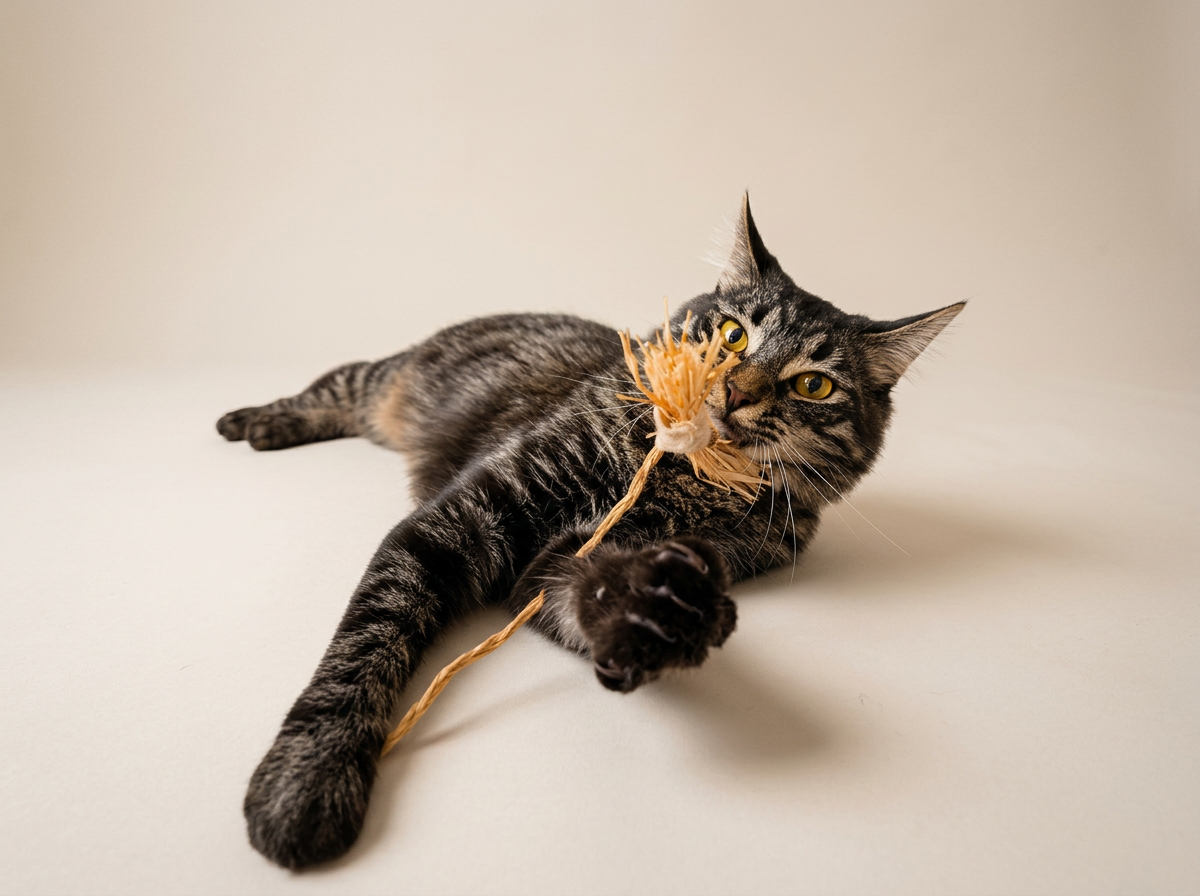 Handmade Raffia Cat Teaser Toy