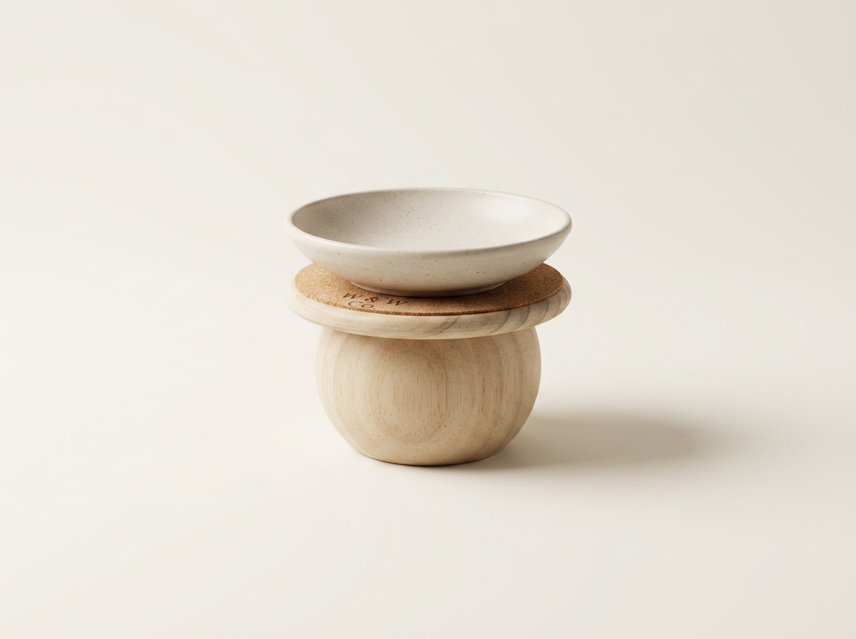Handmade Wooden Cat Food Bowl Riser