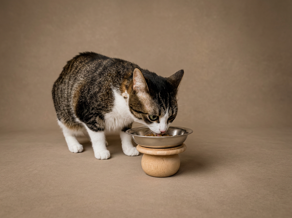 Handmade Wooden Cat Food Bowl Riser
