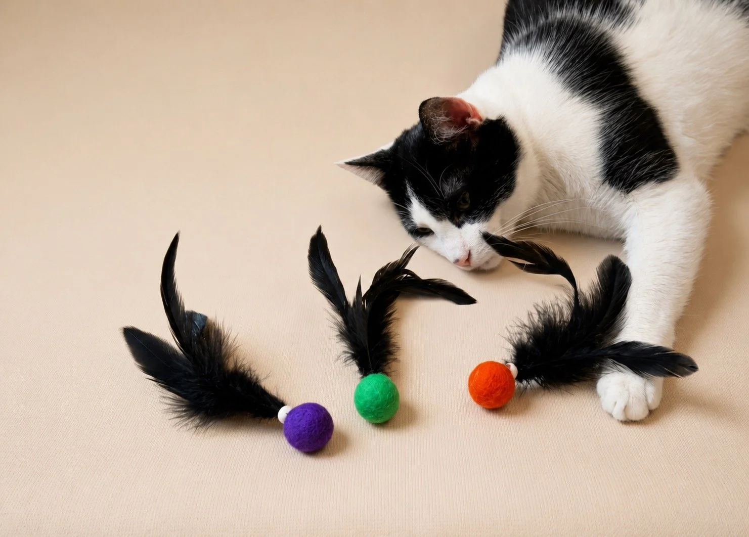 Wool Feather Ball Cat Toy