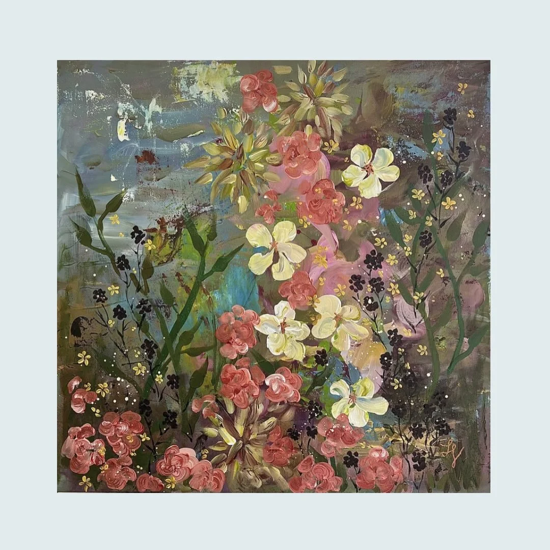 Hi everyone! I&rsquo;m going to try to get back to regular updates on here so here is an older completed work from a few weeks ago, Midnight Blooms No. 6. Will be posting more of my available completed works soon!