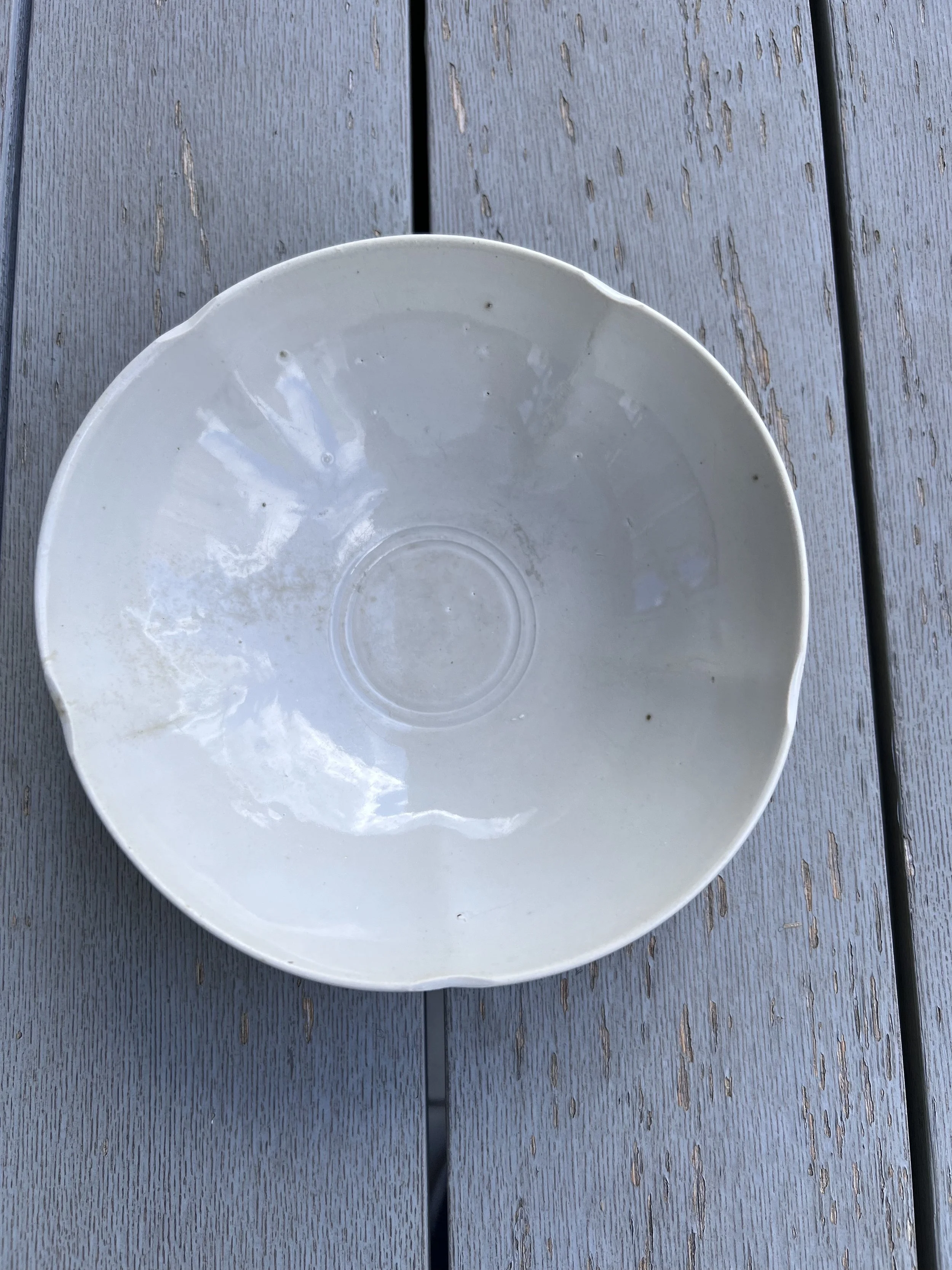 Chinese White Ware Five-Lobed Bowl