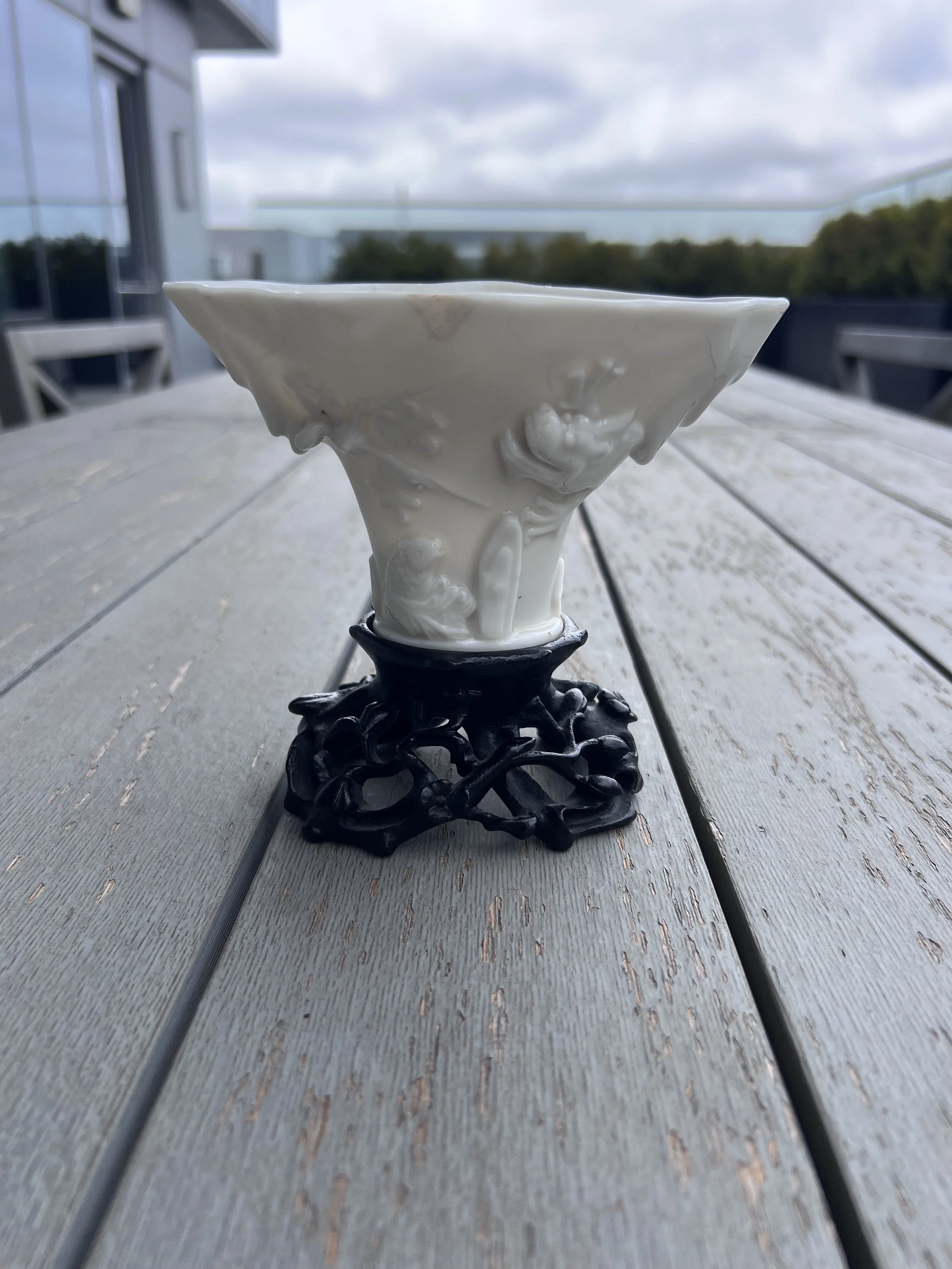 Dehua Blanc de Chine Rhinoceros-Horn Form Cup
