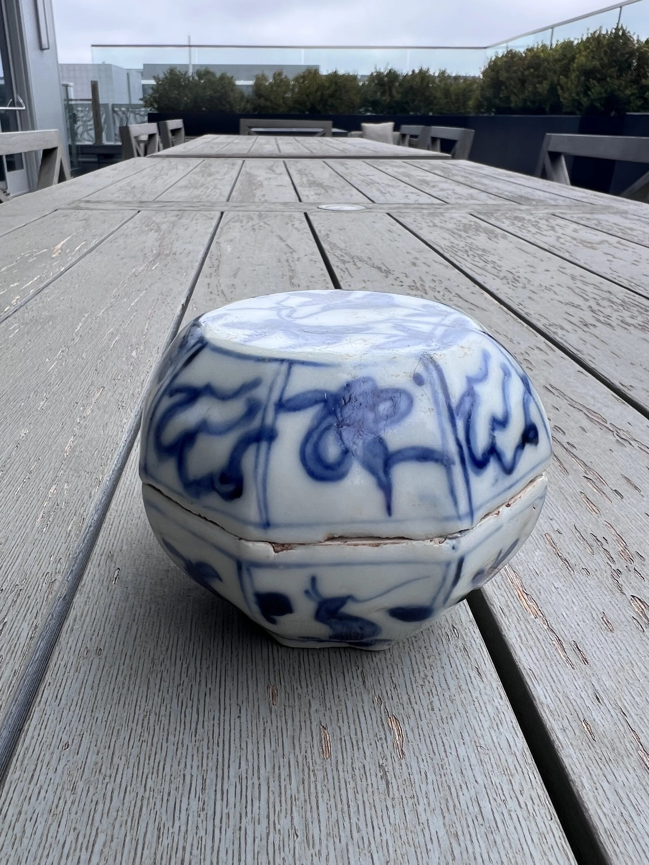 Chinese Blue and White Covered Box and Cover
