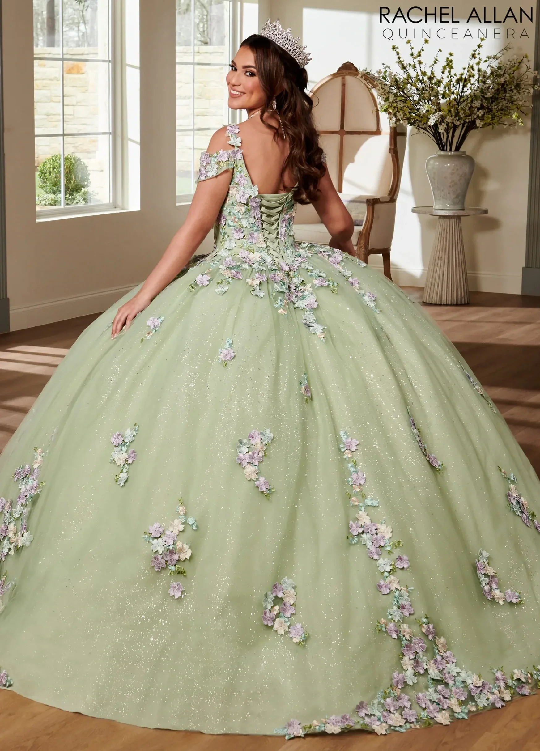 RACHEL ALLAN 
Color: Sage multi
Size: 10
Style #: RQ1125
