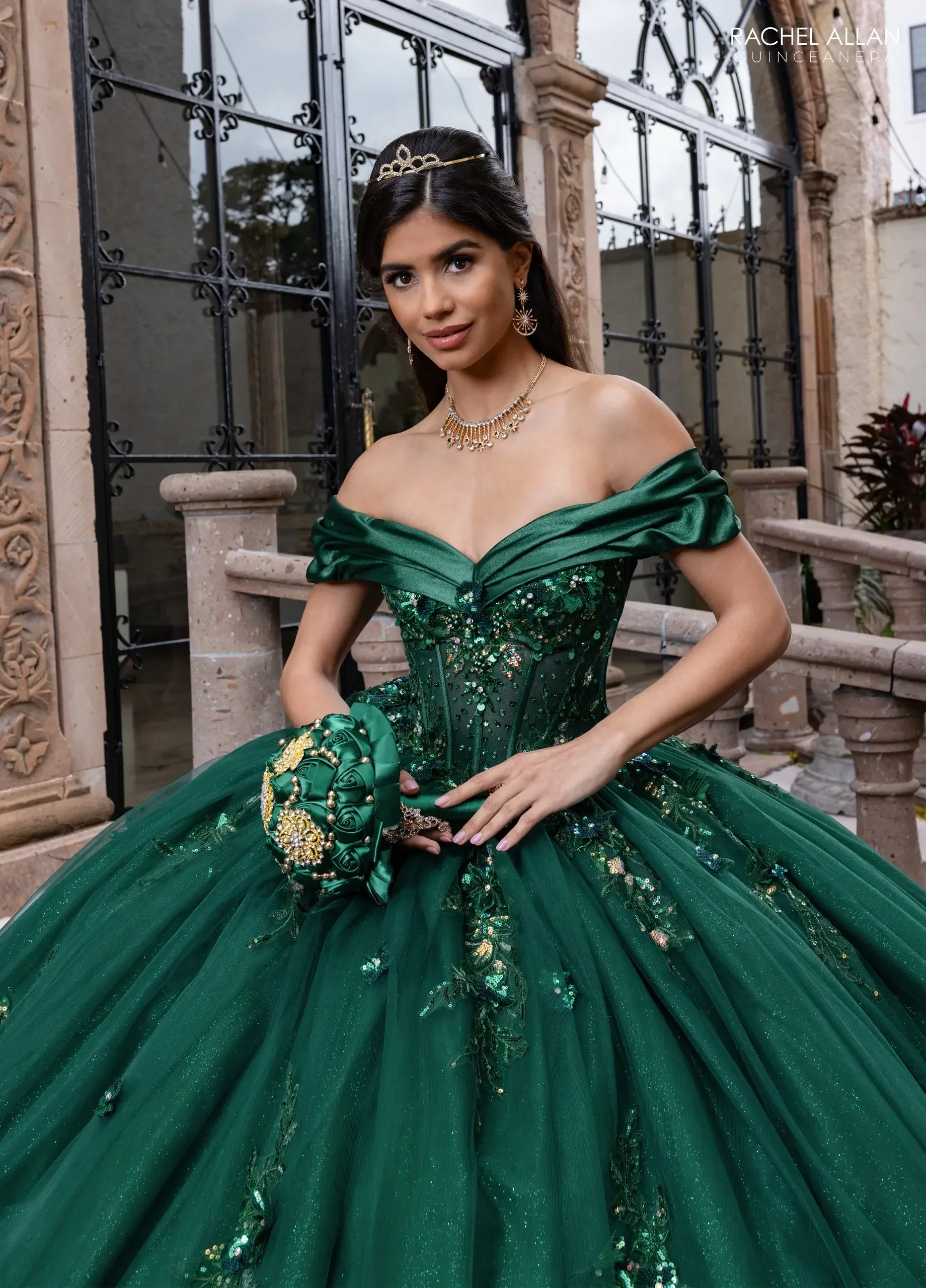 RACHEL ALLAN 
Color: Emerald green 
Size: 4
Style #: RQ1170