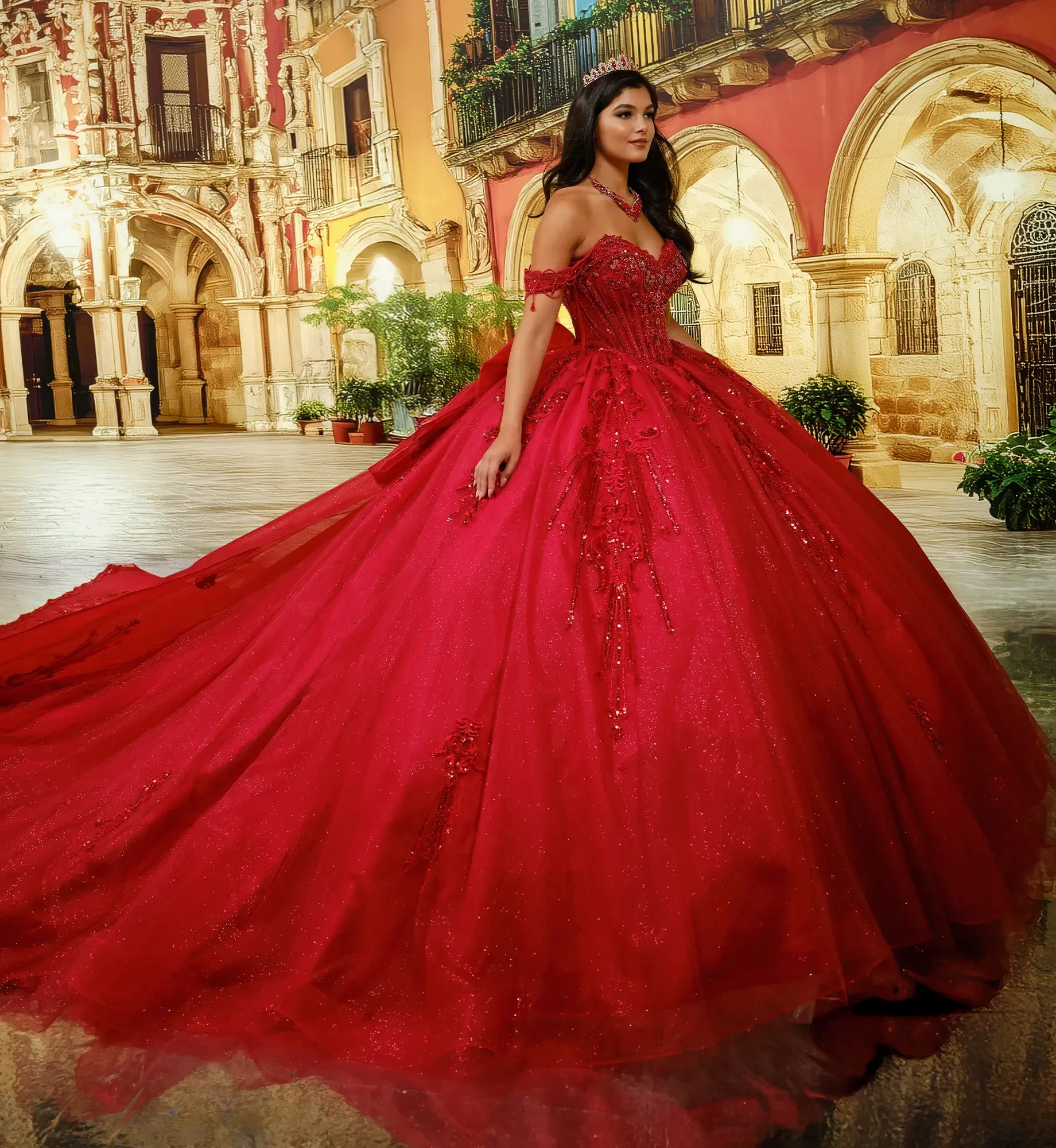 PRINCESA BY ARIANA VARA
Color: Ruby red 
Size: 4
Style #: PR30229