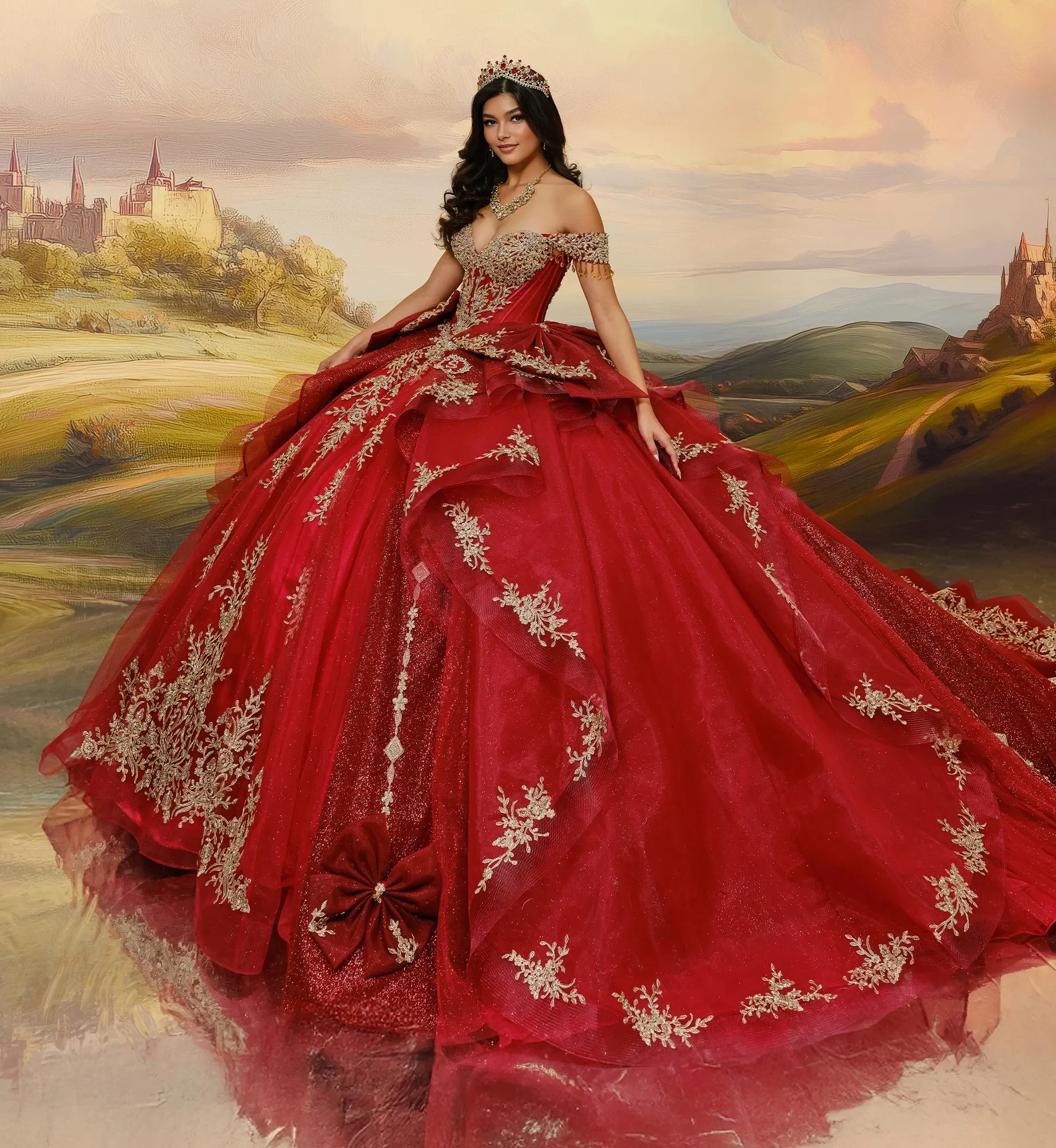 PRINCESA BY ARIANA VARA
Color: Red/gold
Size: 4
Style #: PR30203