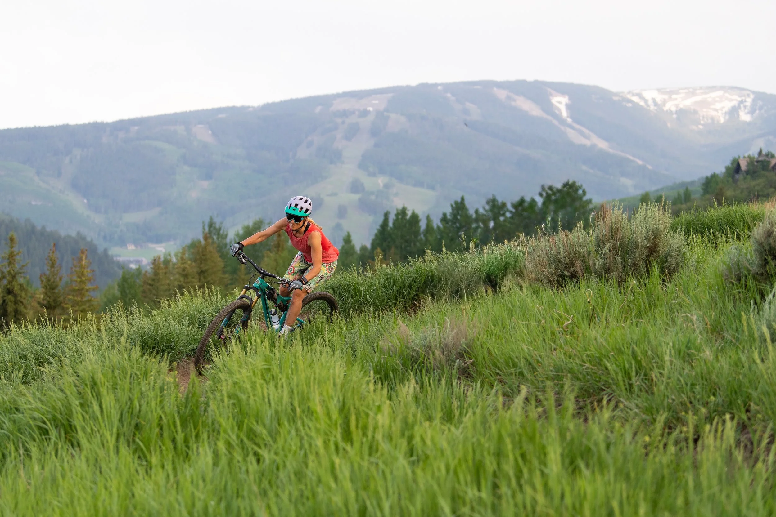 Shawnna Frank mountain biking in the Vail Valley
