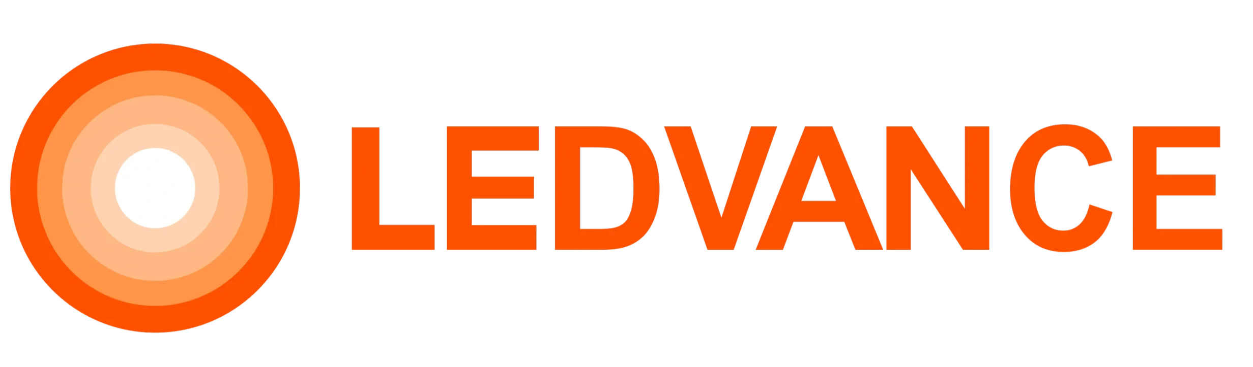 Logo de LeadVance con un icono circular de tonos anaranjados y texto en mayúsculas en color naranja