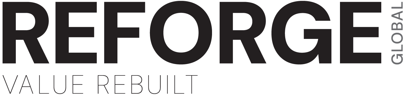 Reforge Global logo with the words "VALUE REBUILT" underneath.