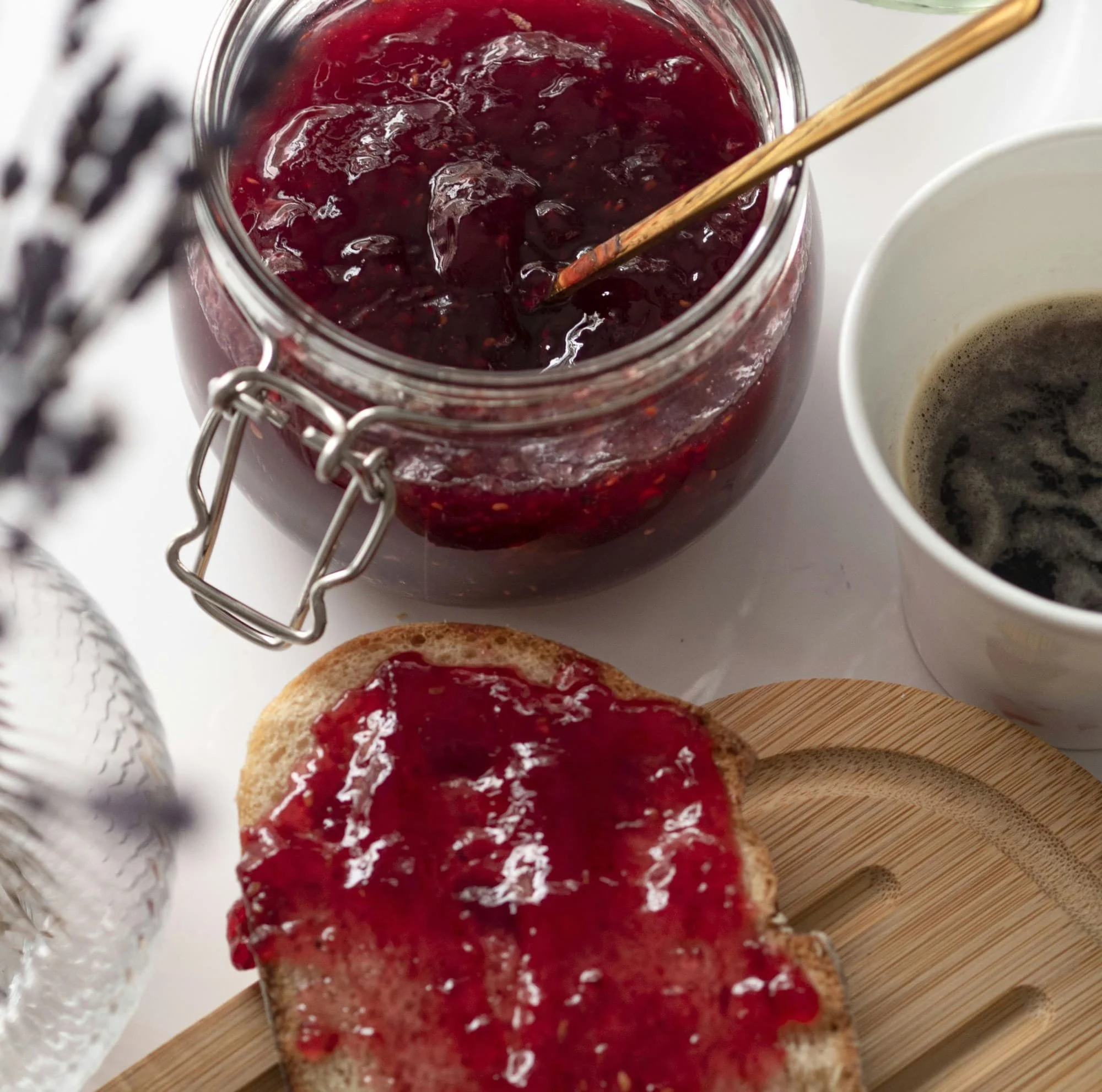 Jam preserves on bread